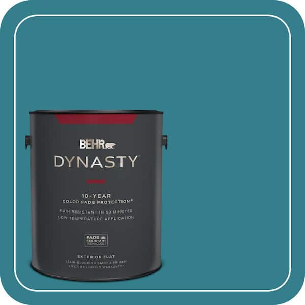 BEHR DYNASTY 1 gal. Home Decorators Collection #HDC-CL-27 Calypso Blue Flat Exterior Stain-Blocking Paint & Primer