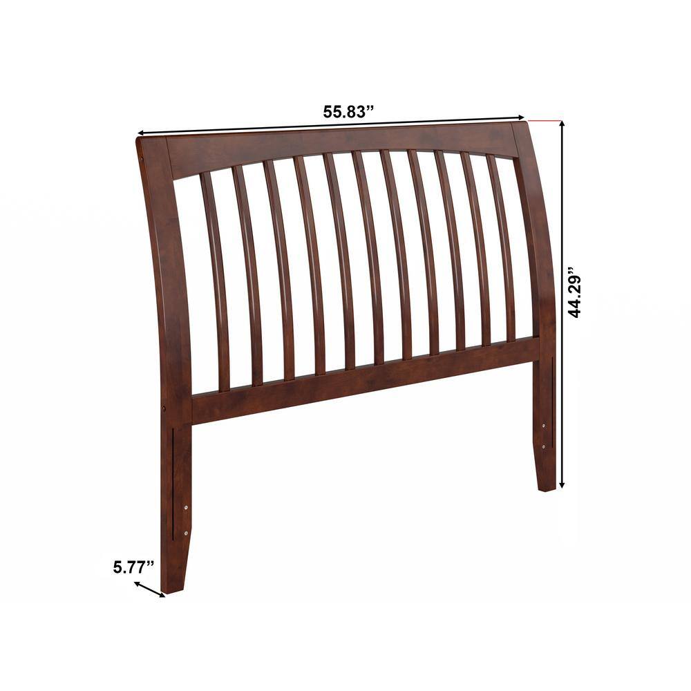 Walnut Full Sleigh Solid Wood Slat Headboard