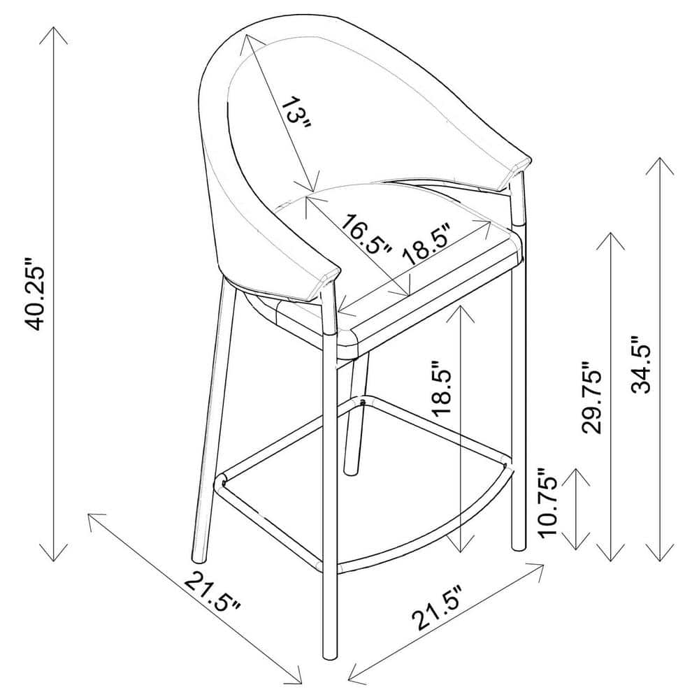 Beige Fabric and Black Metal Bar Height Stools with Sloped Arms