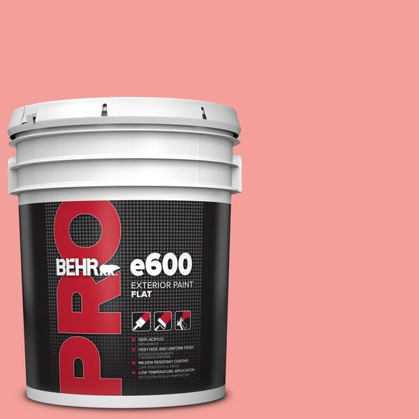 BEHR PRO 5 gal. #150B-4 Pink Eraser Flat Exterior Paint