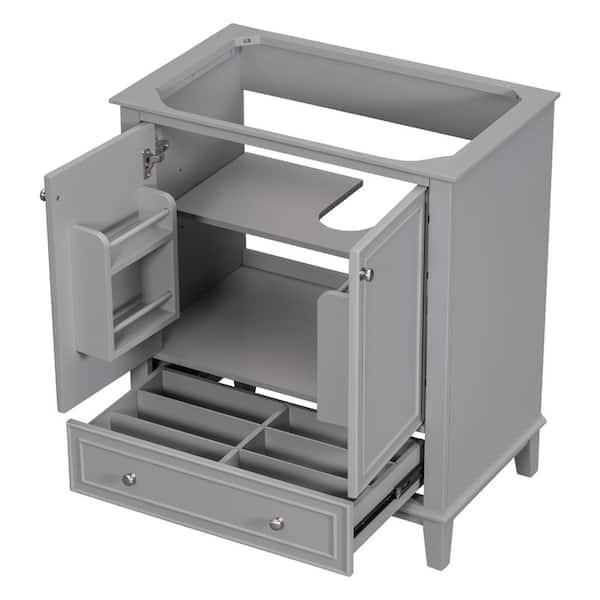 29.50 in. W x 17.80 in. D x 33.80 in. H Bath Vanity Cabinet without Top in Gray Unassembled