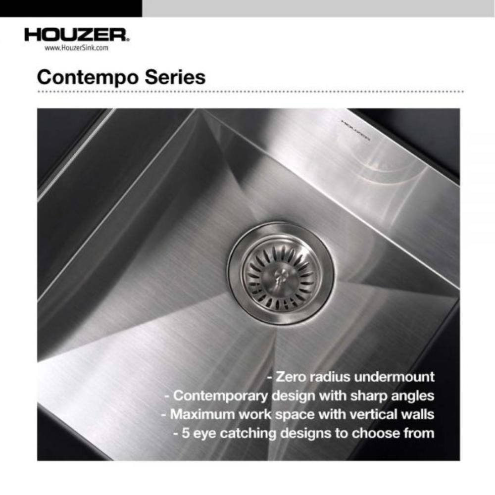 Contempo 33'' Stainless Steel Curved Single Bowl Kitchen Sink