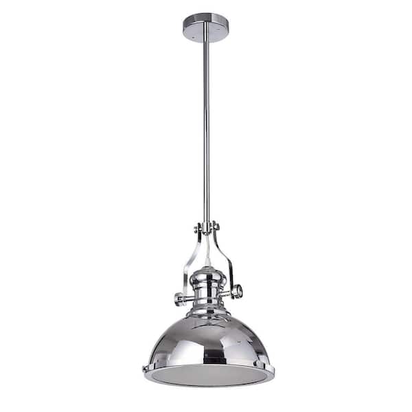 Warehouse of Tiffany Didya 16 in. 1-Light Indoor Chrome Pendant Lamp with Light Kit