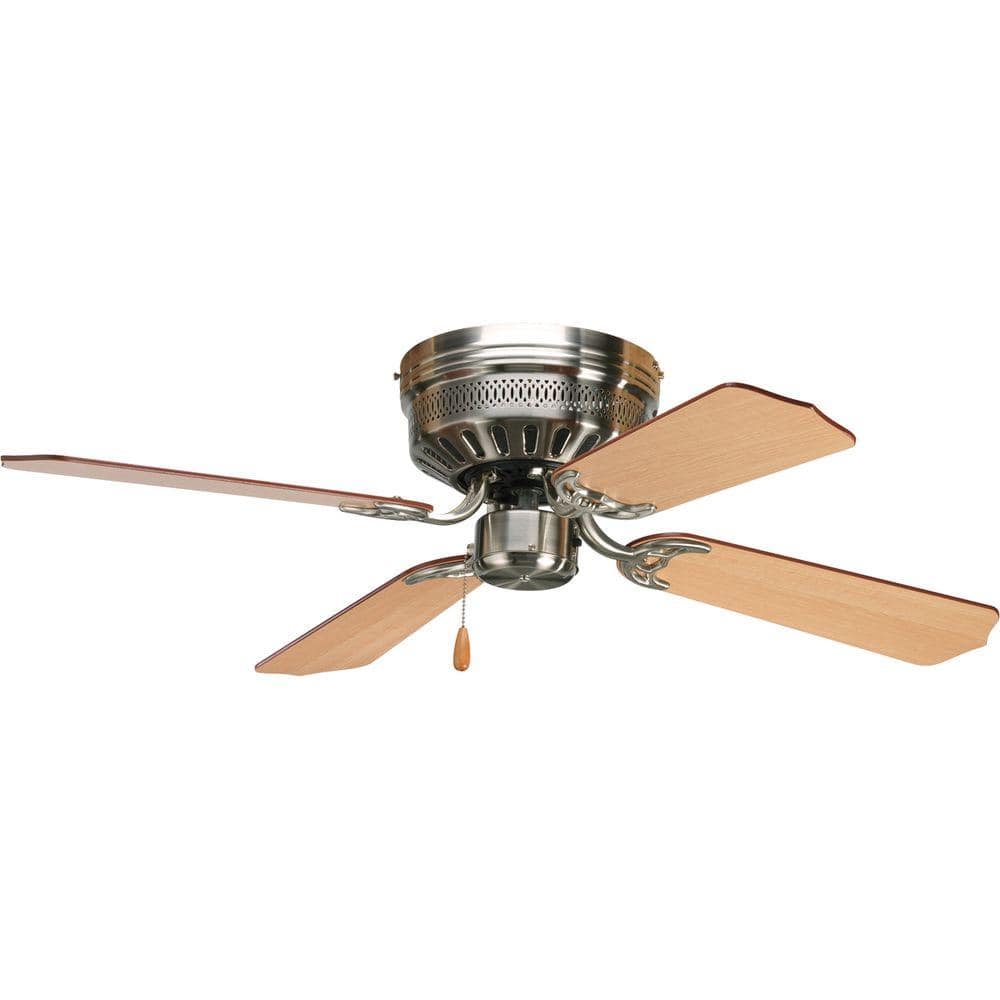 Brushed Nickel 42" Low Profile Ceiling Fan with Reversible Blades