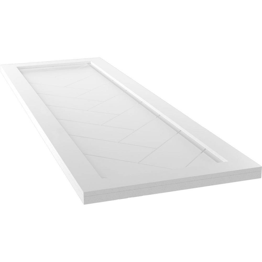 12"W x 30"H White PVC Herringbone Board and Batten Shutters
