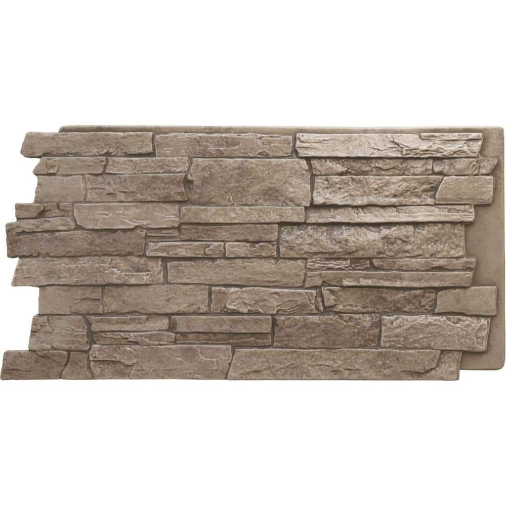 Ekena Millwork Acadia Ledge 49 in. x 1 1/4 in. Soft Ash Stacked Stone ...