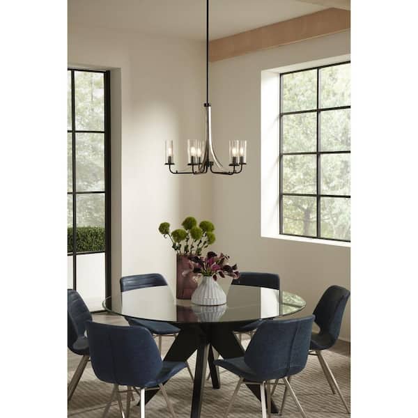 Progress Lighting Riley 5-Light Matte Black Traditional Chandelier
