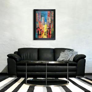 29 in. x 41 in. "Street Reproduction with New Age Black Frame" by Justyna Kopania Framed Wall Art