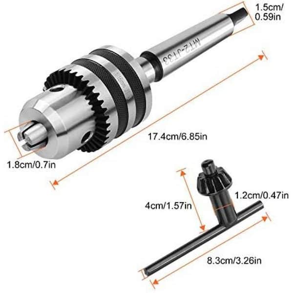 1/32-5/8 High-Speed Steel MT2 Drill Chuck with JT33 Morse Taper