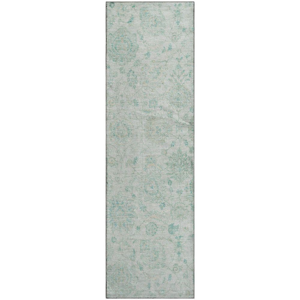 Mayfield Premium Machine Washable Abstract AMF1833 Turquoise 2 ft. 3 in. x 7 ft. 6 in. Runner Rug price history on PriceWatchPro