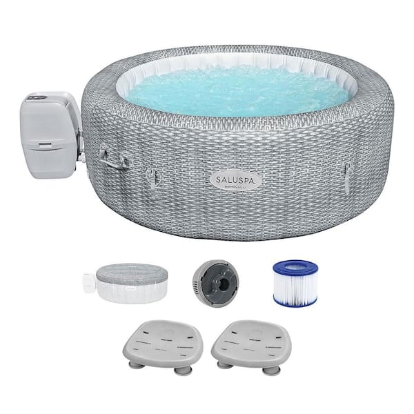 Bestway Honolulu 6-Person AirJet Inflatable Hot Tub with 2 Non Slip Pool and Spa Seat