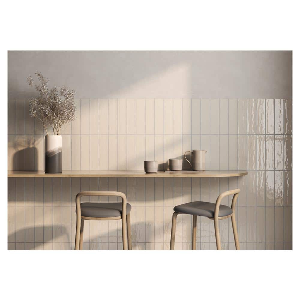 White Ice Glossy Ceramic Subway Wall Tile 3" x 12"