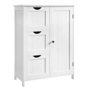 23.6 in. W x 11.8 in. D x 31.9 in. H White Bathroom Linen Cabinet with 3 Drawers and Adjustable Shelf