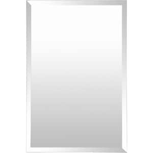 Contour 30 in. H x 20 in. W Modern Rectangle Silver Wall Mirror