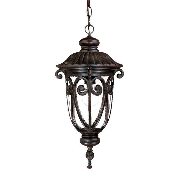 Acclaim Lighting Naples Collection 1-Light Marbleized Mahogany Outdoor Hanging Lantern Light Fixture