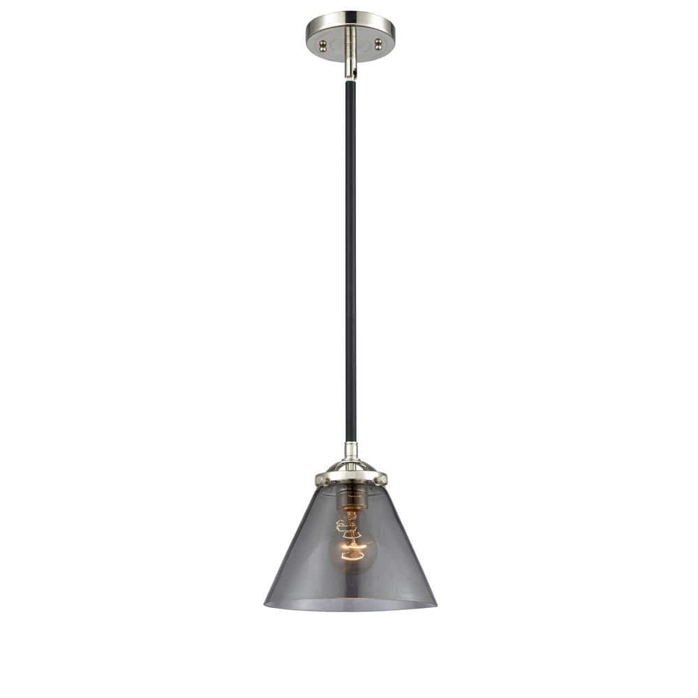 Innovations Cone 100-Watt 1 Light Black Polished Nickel Shaded Mini ...