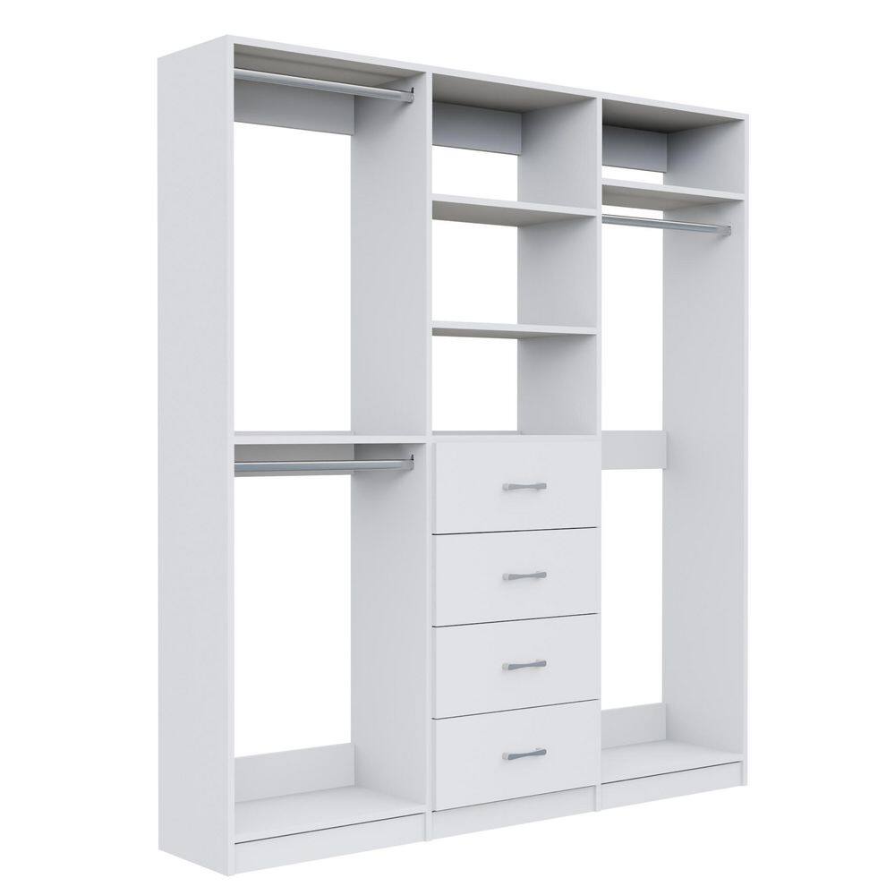 Alto Collection 69 in W White Wall Mounted Double Hang, 4-Drawer and Tall Hang Wood Closet System price history on PriceWatchPro