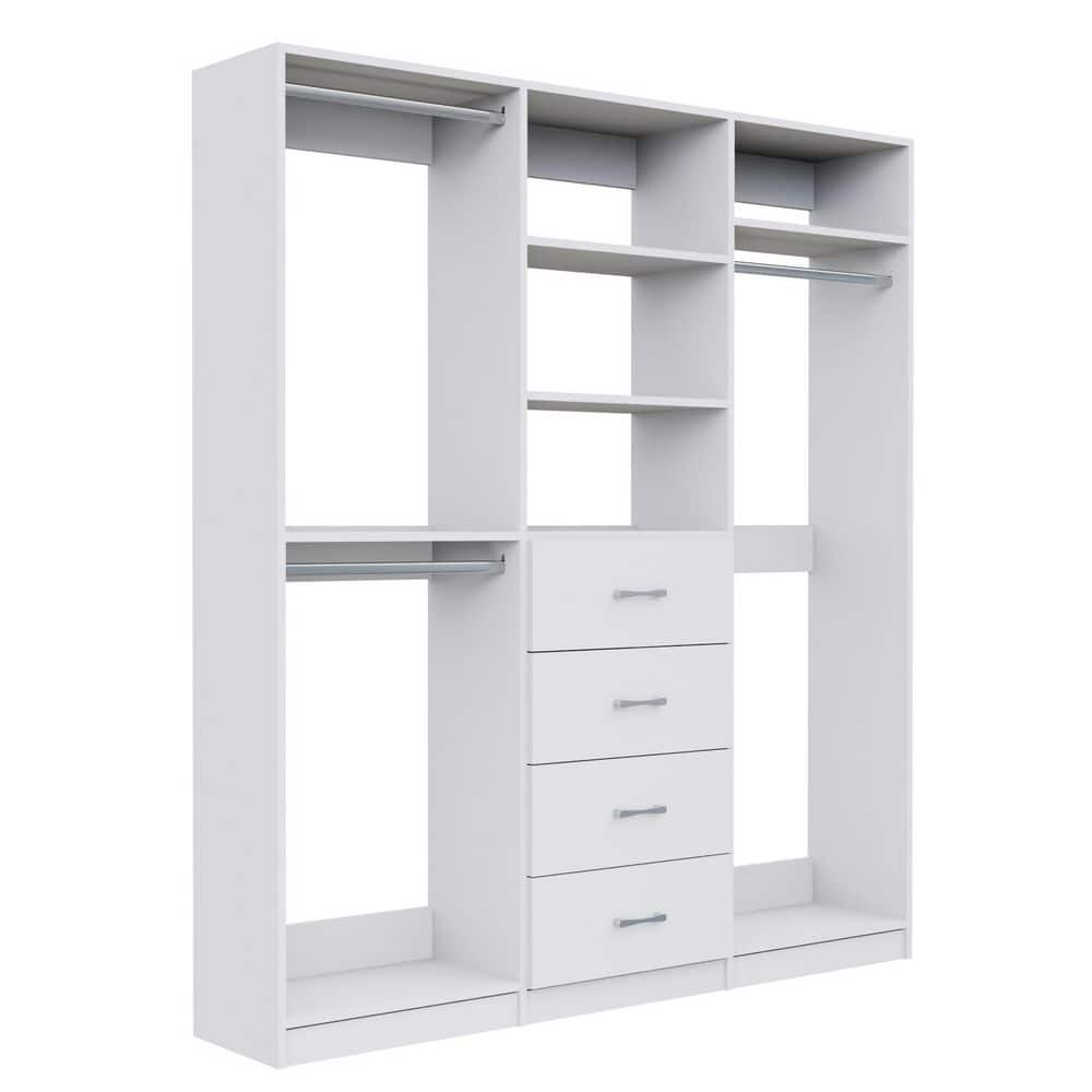 Alto Collection 88.5 in W White Wall Mounted Double Hang, 4-Drawer and Tall Hang Wood Closet System price history on PriceWatchPro