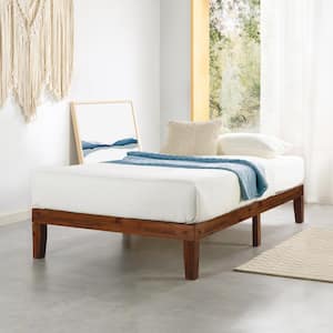 Naturalista Classic 12 in. Solid Wood Platform Bed with Wooden Slats, Easy Assembly, Espresso, Twin