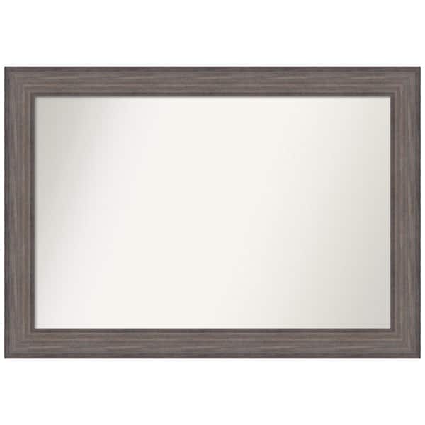Amanti Art Medium Rectangle Distressed Brown Modern Mirror (28.25 in. H x 40.25 in. W)