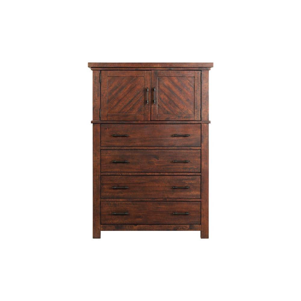 Dex Walnut 4Drawer Chest of Drawers JX600CH The Home Depot