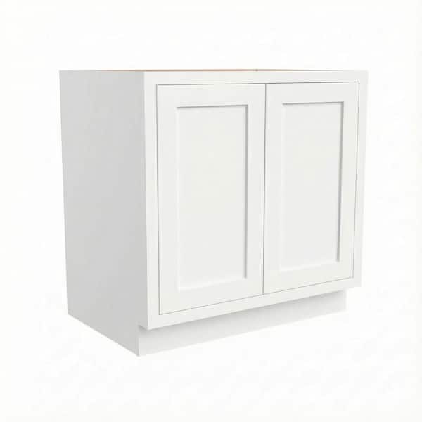 36 in. W x 25 in. D x 34.5 in. H Plywood Full Height Door Bases Witherspoon 2-Doors in Beige