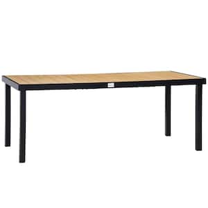 HDPE Plastic Top Outdoor Dining Table with Metal Legs