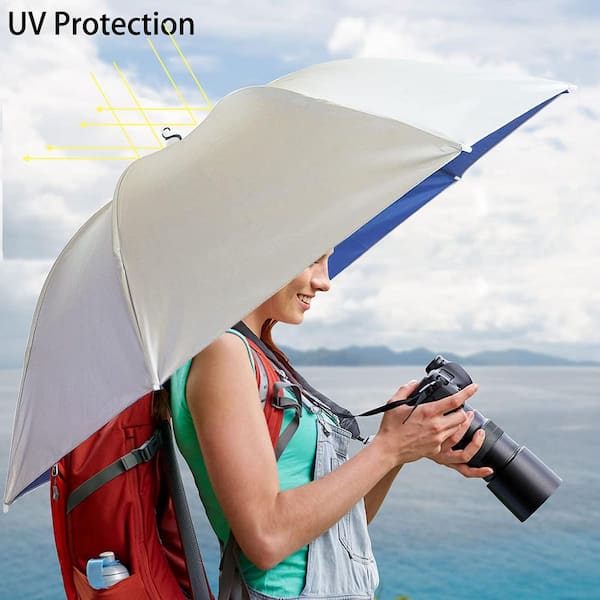 Qukipet Umbrella Hat – 37" Hands-Free Sun & Rain Protection, Adjustable Rubber Headband, Folding Design For Fishing, Gardening, Beach - View #3