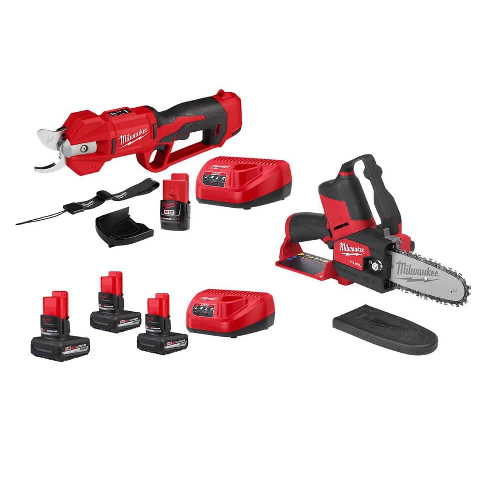 M12 12V Cordless Brushless Pruner Shears Kit w/ 2.0 Ah Battery & Charger, M12 HATCHET, (3) M12 HO 5.0 Ah Batteries price history on PriceWatchPro
