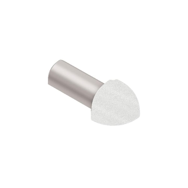 Schluter Rondec Matte White 1/4 in. x 1 in. Color-Coated Aluminum Tile Edging Trim 90-Degree Outside Corner