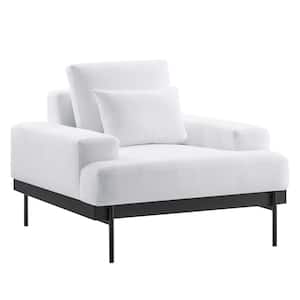 Proximity Upholstered Fabric Armchair in White