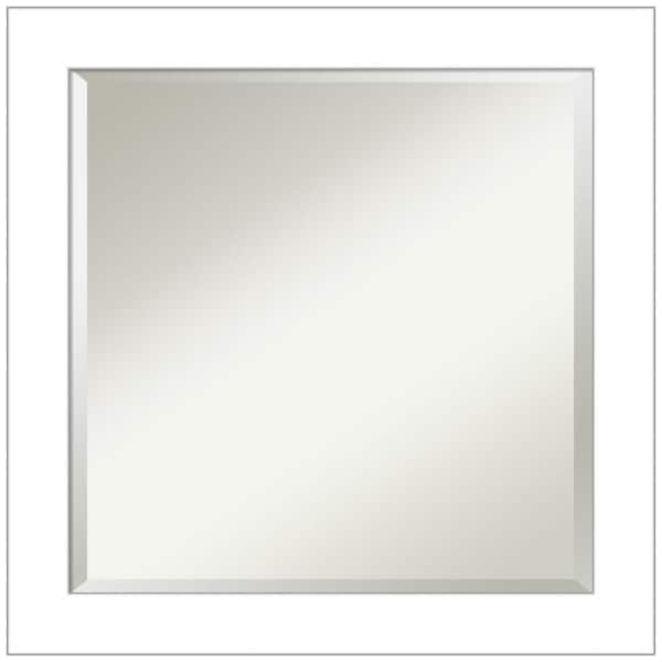 Amanti Art Wedge White 24 in. H x 24 in. W Framed Wall Mirror