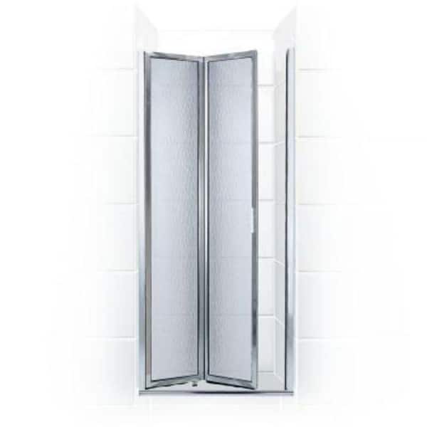 Paragon 32 in. to 32.75 in. x 66 in. Framed Bi-Fold Double Hinged Shower Door in Chrome and Obscure Glass