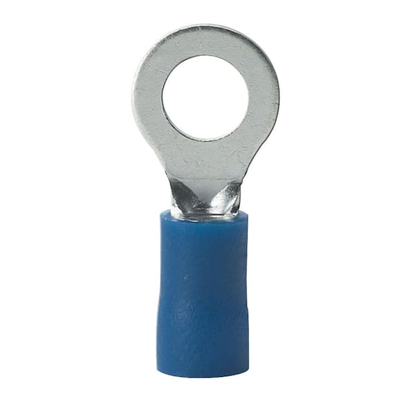 Gardner Bender 16-14 AWG, 12- 1/4 in. Stud Size Vinyl-Insulated Ring Terminals, Blue (15-Pack)