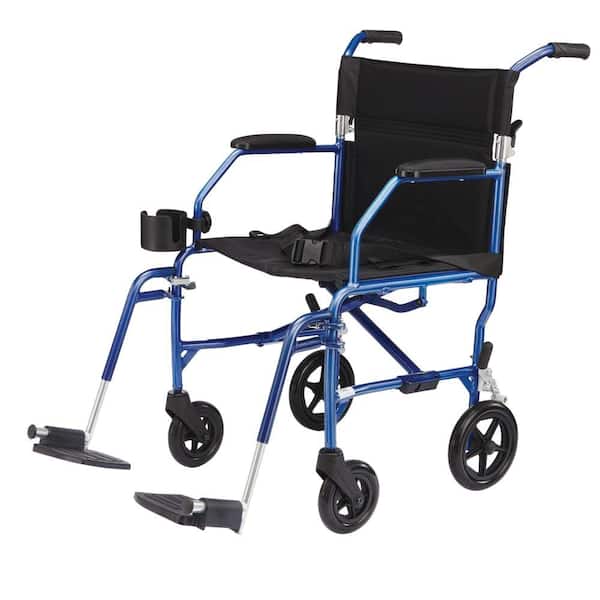 Medline Freedom Transport Wheelchair in Blue