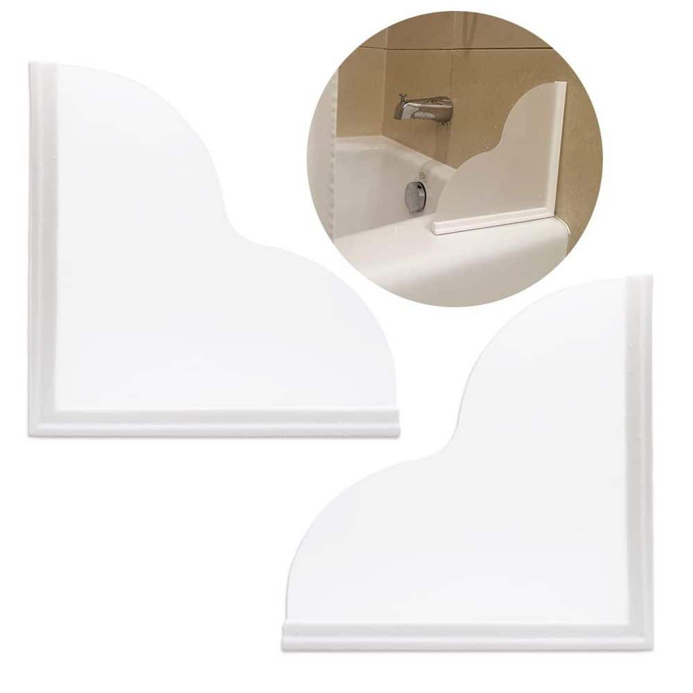 2 Pack Removable Bathtub Water Splash Guards Silicone Acrylic Corner Guards Self-Adhesive White Bath Accessory price history on PriceWatchPro