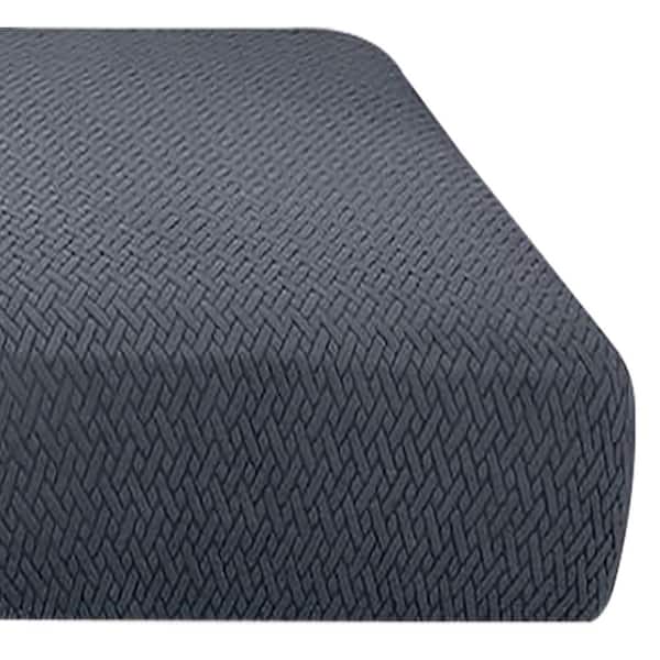 3-Piece Waterproof Stretch Jacquard Sofa Cushion Covers, Washable Elastic Slipcovers for Furniture Protection (Grey)