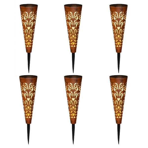 Garden Solar Lights Outdoor Decorative Stakes 6-Pack, Copper