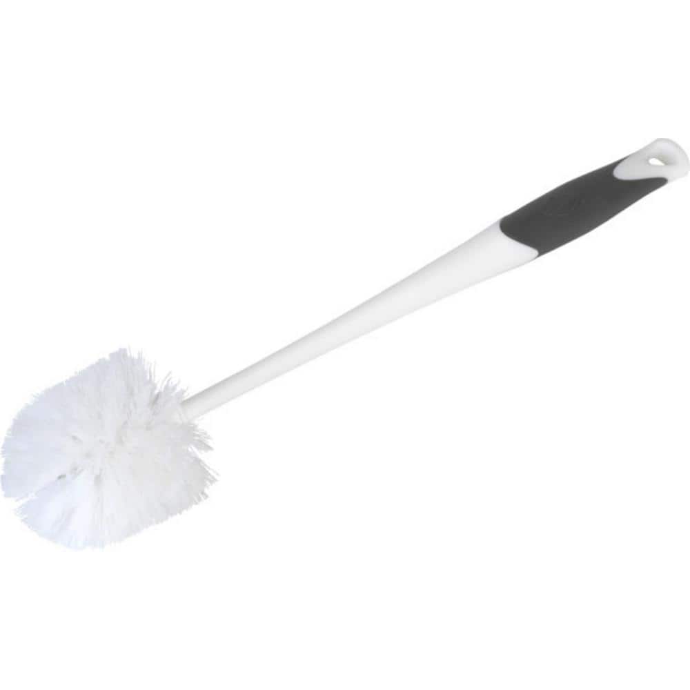 White and Black Toilet Plunger and Brush Set with Caddy