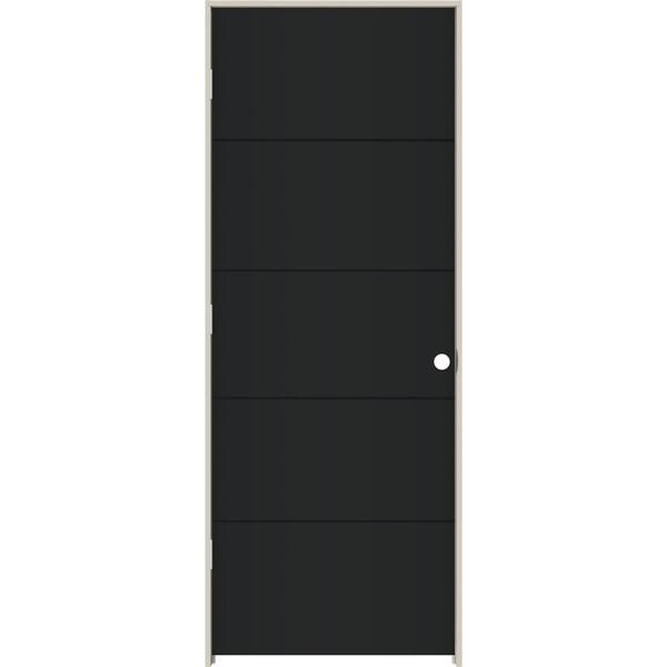 JELD-WEN 28 in. x 80 in. Right-Hand Hollow Core Onyx Composite Single Prehung Interior Door