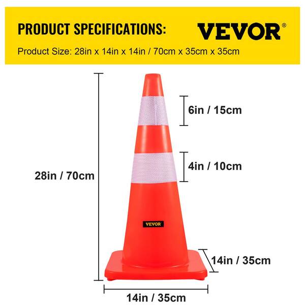 Safety Cones, 18 in/45 cm Height, 5 PCS PVC Orange Traffic Cone with  Reflective Collar