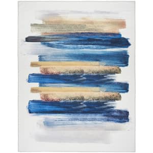 Washables Blue Multicolor 5 ft. x 7 ft. Abstract Contemporary Area Rug