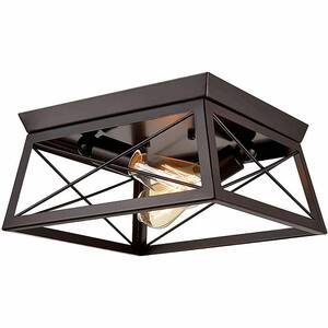 Pia Ricco 12 in. 2-Light Matte Black Flush Mount 1Jay-70492BK - The ...