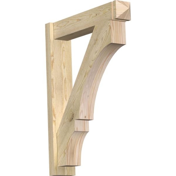 Ekena Millwork 6 in. x 36 in. x 28 in. Douglas Fir Balboa Arts and Crafts Rough Sawn Outlooker