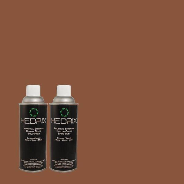 Hedrix 11 oz. Match of 328 Cinnamon Semi-Gloss Custom Spray Paint (2-Pack)