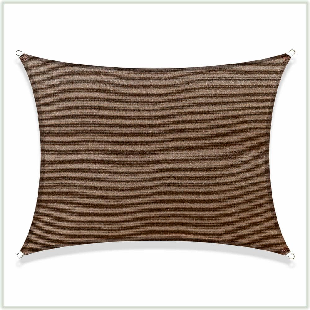 11 ft. x 18 ft. 190 GSM Brown Rectangle Sun Shade Sail Screen Canopy, Outdoor Patio and Pergola Cover (Custom Size) price history on PriceWatchPro