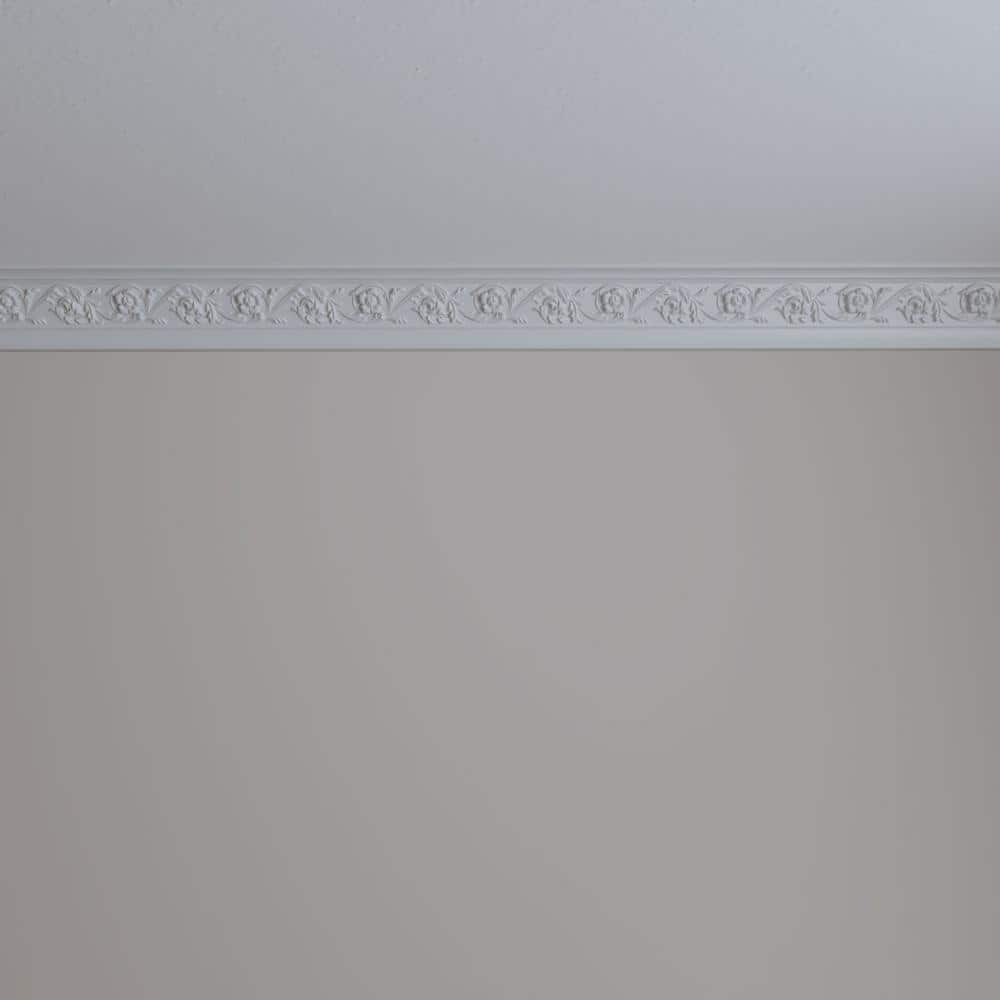 3 1/8"H x 2 1/8"P x 3 3/4"F x 94 1/2"L Floral Crown Moulding