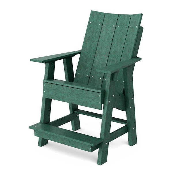 Wildridge Contemporary Turf Green Plastic Outdoor High Adirondack Chair