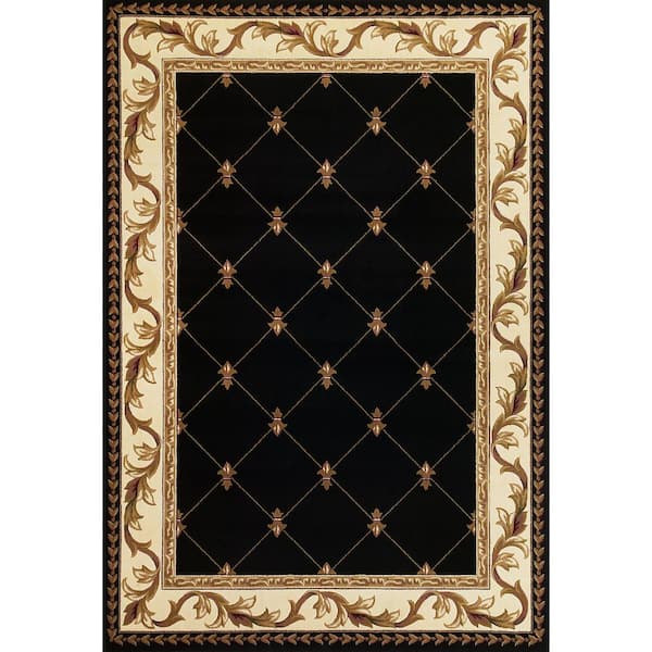 MILLERTON HOME Victorian Black 2 ft. x 3 ft. Area Rug