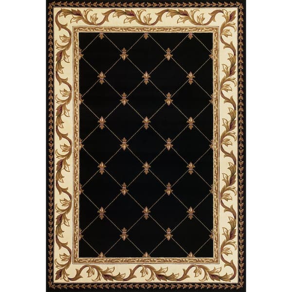 MILLERTON HOME Victorian Black 3 ft. x 5 ft. Area Rug